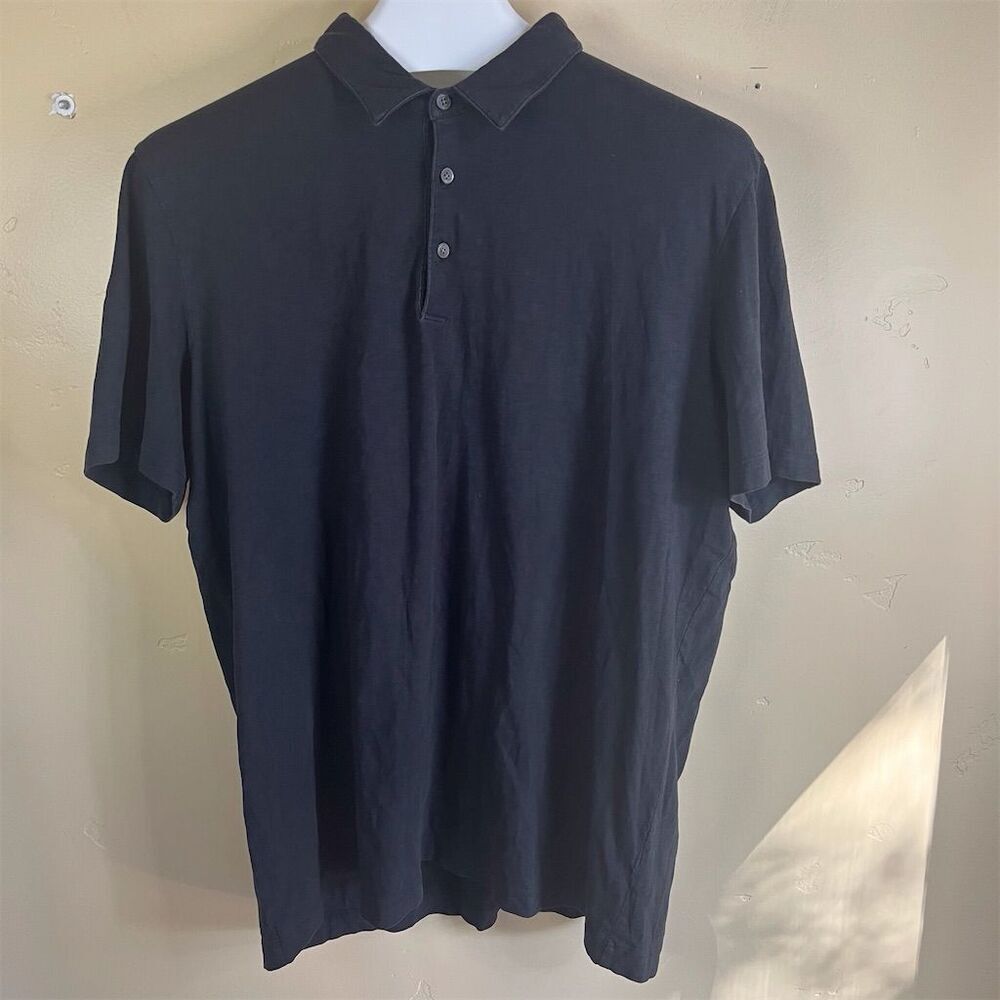 Theory Men's Polo Shirt Size‎ XL Black Preppy Short Sleeve Staple Country Club